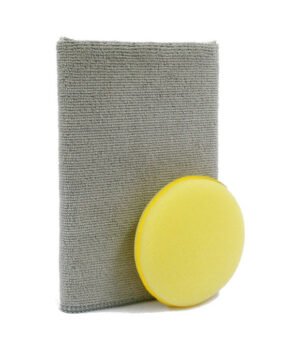 LARIS Microfiber Cleaning Detailing Cloth + Generic Polish Wax Foam Applicator Sponge Pad COMBO
