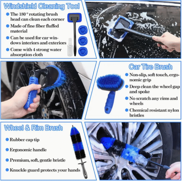 Professional Car Detailing Brush and Care Kit